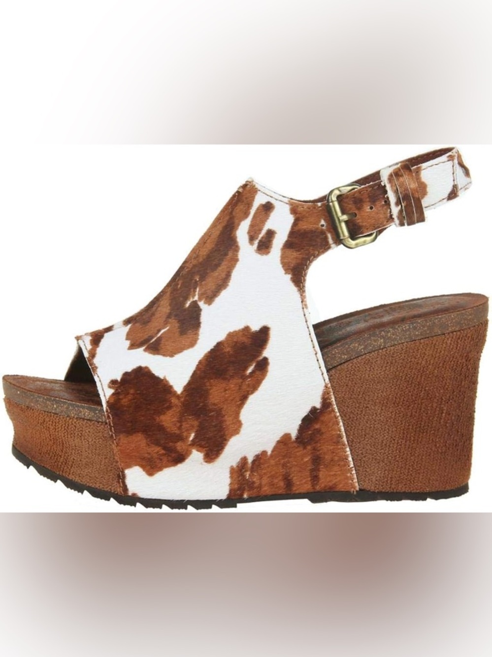 OTBT Jaunt Slingback Wedge Sandals Cow Calf Hair Size 6 - Picture 2 of 14